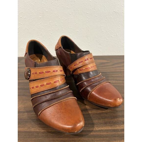 L'Artiste Spring Step Wondrous Brown Leather Heel Boots Pumps Size EU 38 US 7.5 - Picture 2 of 13